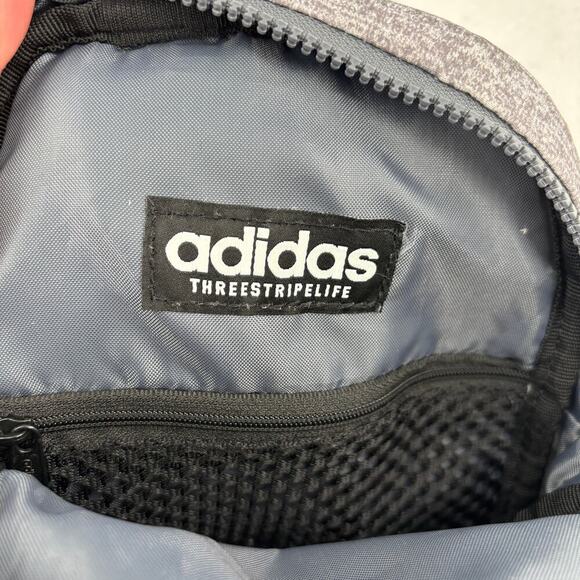 Adidas Convertible Crossbody Backpack Sling Bag Gray Zip Pockets - Picture 5 of 11